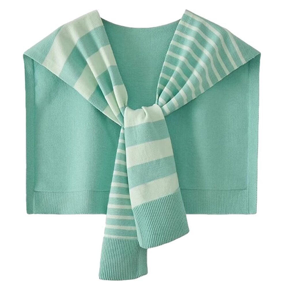 5132 Knitted Stripe Shawl Wraps For Women Designer Cardigan Vintage Scarf